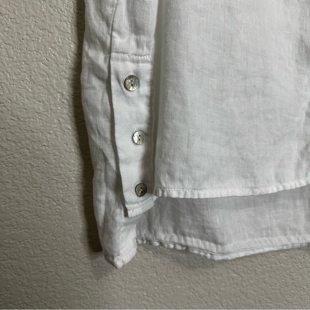 Jones New York 100% Linen White Sleeveless Button Down Tunic Top, Size XL - Picture 4 of 11